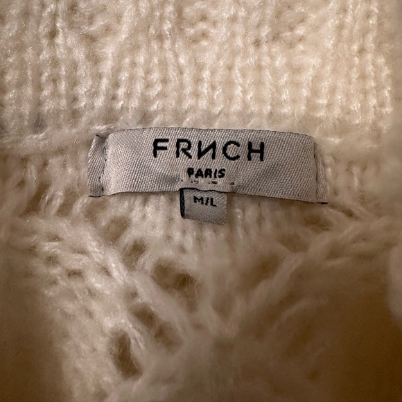 FRNCH Bubble Stitch Open Knit Turtleneck Sweater - Size M/L - Picture 6 of 9